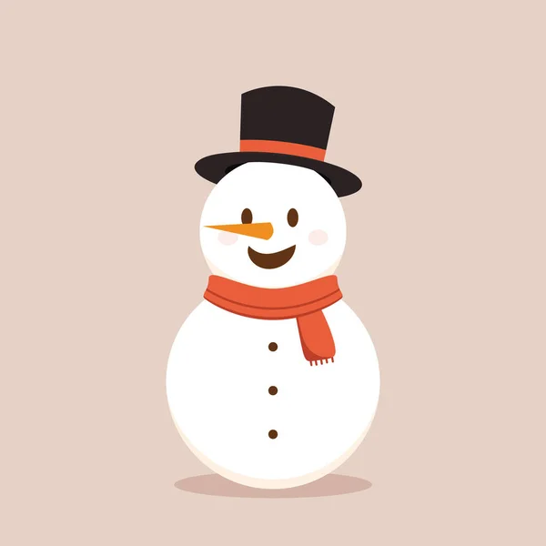 Snowman Cartoon Vector Snowman Wear Winter Theme Graphic Resource Winter — Stock Vector