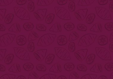 Kızarmış tatlı patates. Tatlı patates desenli duvar kağıdı. tatlı patates sembolü vektörü.