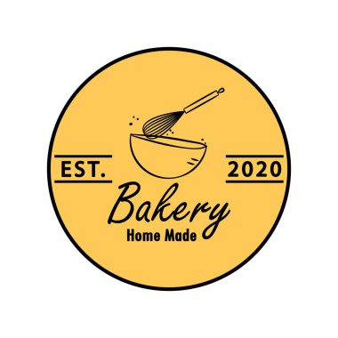 Pastane logosu tasarımı. Fırın işareti vektörü. Klavye logosu tasarımı.