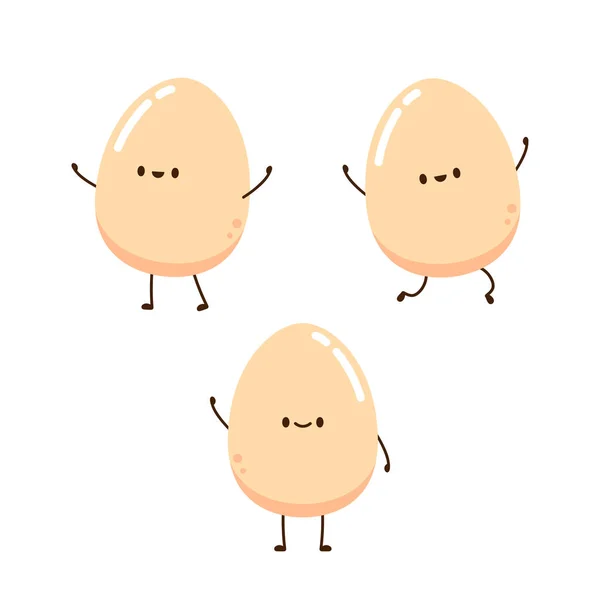 卵のキャラクターデザイン 白い背景の卵のベクトル — ストックベクタ