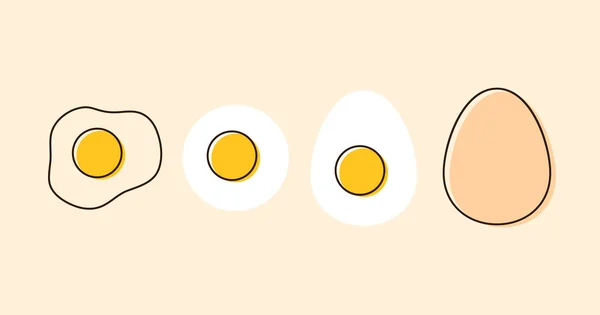 Набор Значков Яйца Вектор Логотипа Яйца — стоковый вектор