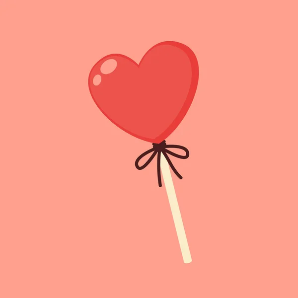 心脏棒向量 棒棒糖在心形的棒子上 — 图库矢量图片