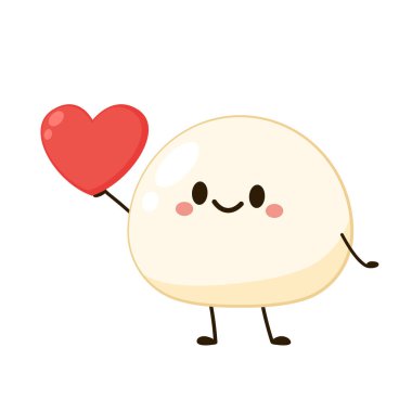 Cute Mochi cartoon vector. Mochi icon vector. Japanese rice dessert.