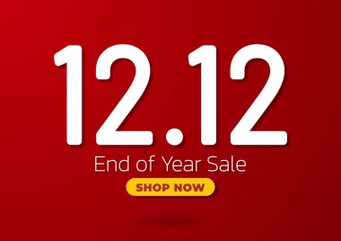 Geçen ayın 12.12 'sinde online satış. Özel Gün 12.12 Alışveriş Günü indirimi posteri veya broşür tasarımı.
