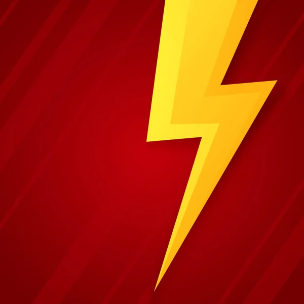 Thunder Red Background Thunder Flash Thunder Symbol — ストックベクタ