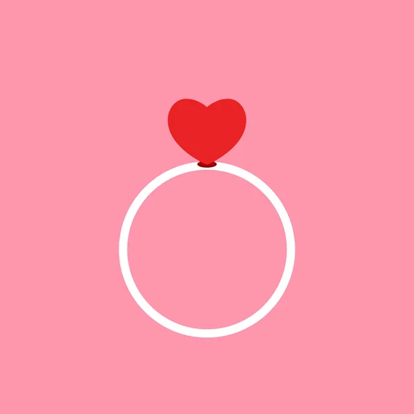Hartring Vector Eenvoudig Verbonden Liefde Ringen Logo — Stockvector