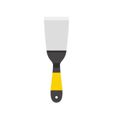 Macun bıçağı üreticisi bant fırçası vektör ikonu. İnşaat onarım çimento spatula tuğla katmanı düz araç kazıyıcı Pro Vektör.