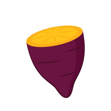 Kızarmış tatlı patates. Kızarmış patates logosu tasarımı. Japon Tatlı Patates.