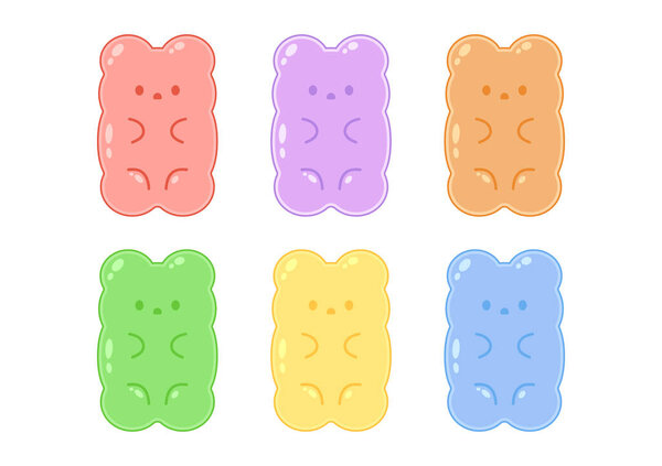 Jelly bears fruit gummy. Character Illustrator vector design.