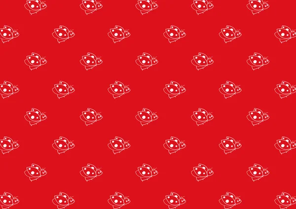 レディーバグ ベクトル 赤い背景のてんとう虫のパターン — ストックベクタ