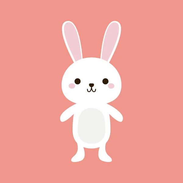 Счастливая Пасхальная Иллюстрация Вектор Кролика Симпатичный Персонаж Мультфильма Кролик — стоковый вектор