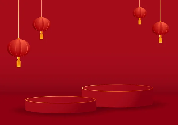 Gelukkig Chinees Nieuwjaar 2023 Chinees Nieuwjaarsspandoek Met Cirkel Voor Showproduct — Stockvector