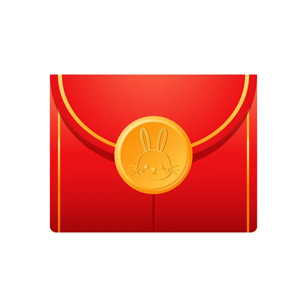 Chinese Reward Red Paper Pack Envelope Vector Happy Chinese New — Vector de stock