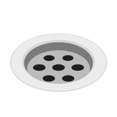 Boşaltma vektörü. Tesisatta drenaj. Yerde lavabo deliği var. Su tedarik sistemi elementi. Banyo ve duş ayrıntıları. Düz çizgi film çizimi.