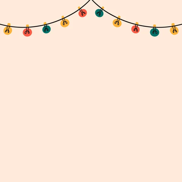 Christmas Lights String Vector Illustration — Stock Vector