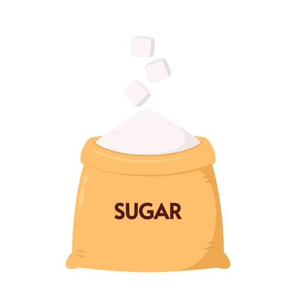 Zucchero Nel Sacco Iuta Illustrazione Vettoriale Vettore Icona Sacco Zucchero — Vettoriale Stock