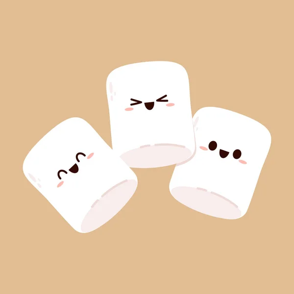 Desenhos Animados Marshmallow Design Caráter Marshmallow Vetor Marshmallow — Vetor de Stock