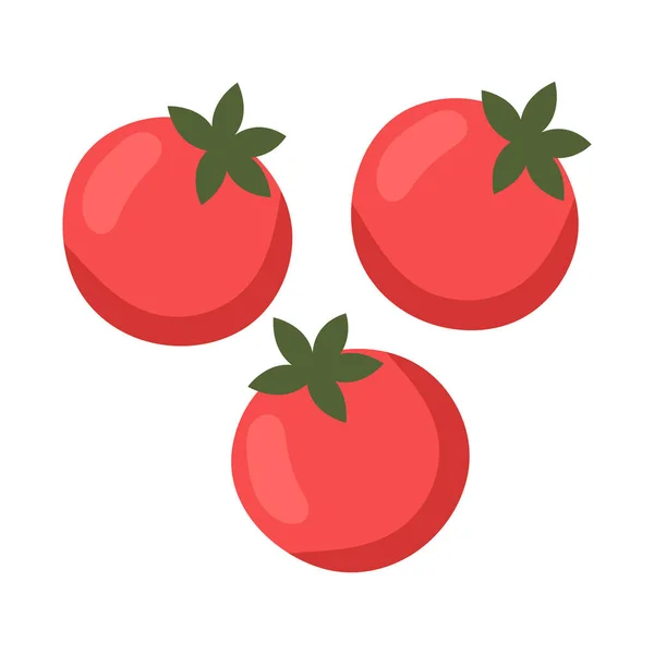白い背景にトマト 新鮮なトマトのベクトルイラスト — ストックベクタ