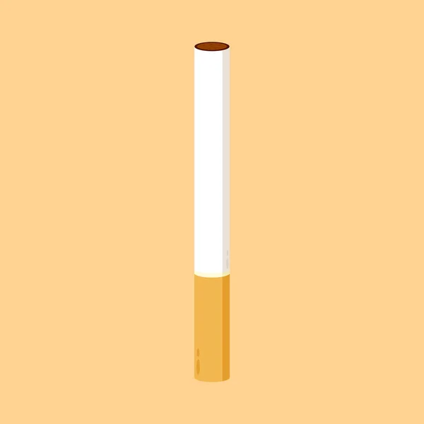 Sigara Vektörü Karikatür Sigara Llüstrasyonu Krem Arka Planda Izole — Stok Vektör