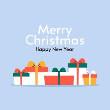 Mutlu noel afişleri hediye kutusu hediyeleri. Noel günü hediye paketi..