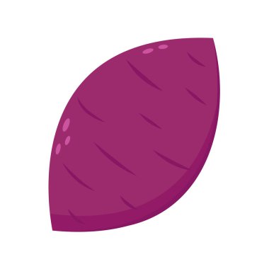 Tatlı patates. Organik sağlıklı sebze. Taze doğal kök. Düz vektör karikatür şeklinde yapılmış. Kızarmış tatlı patates. Japon Tatlı Patates.
