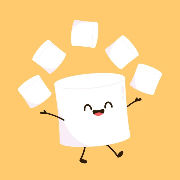 棉花糖卡通片棉花糖角色的设计 棉花糖病媒 — 图库矢量图片