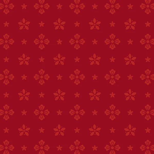 Japanischer Stil Blumenmuster Auf Rotem Hintergrund — Stockvektor