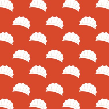 Hamur köfteleri yemek çizgisi ikon vektör deseni. Gyoza desenli duvar kağıdı.