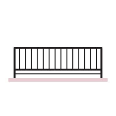 Balkon çizgi film vektörü. Tırabzan vektörü. Çit vekrotu.