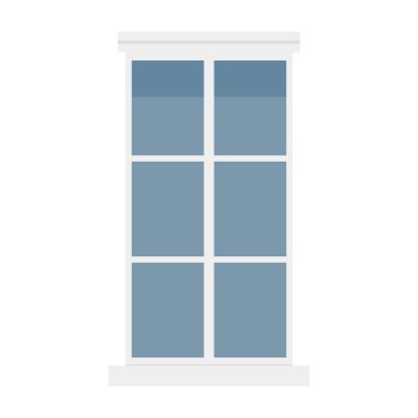 Pencere vektörü. Beyaz arkaplandaki pencere. Cam pencere.