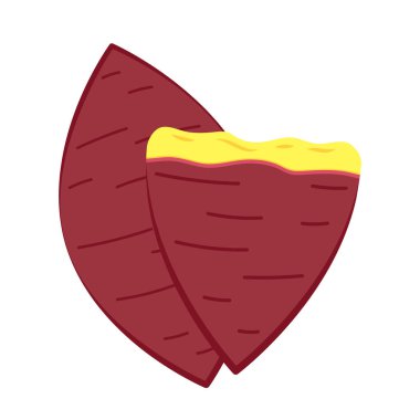 Kızarmış tatlı patates. Kızarmış patates logosu tasarımı. Japon Tatlı Patates.