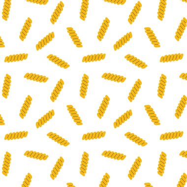 Fusilli pasta isolated on white background. Icon of fusilli pasta. Food is symbol of italian cuisine menu. Cartoon macaroni.