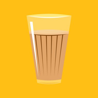 Hint sıcak içecek vektörü. Hint chai ikonu. Chai Hint içkisidir.. 