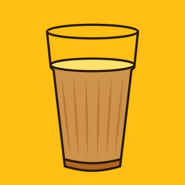 Hint sıcak içecek vektörü. Hint chai ikonu. Chai Hint içkisidir.. 