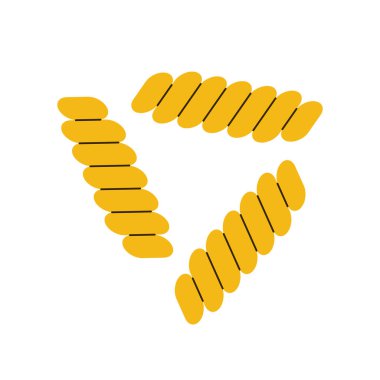 Fusilli pasta isolated on white background. Icon of fusilli pasta. Food is symbol of italian cuisine menu. Cartoon macaroni.