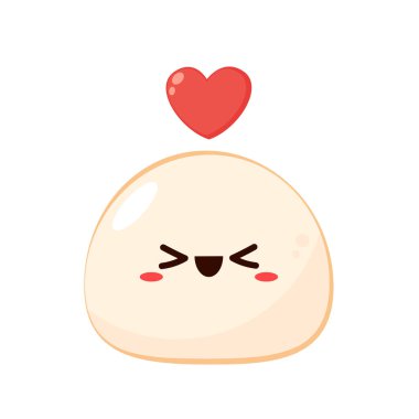Mochi icon vector. Mochi logo design. Japanese rice dessert. Mochi in Valentine's day.