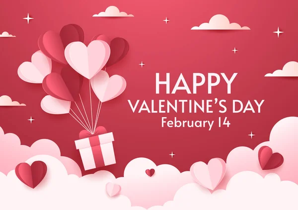 Знамя Дня Святого Валентина Днем Святого Валентина Дизайн Поздравительных Открыток — стоковый вектор