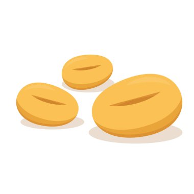 Kahve çekirdeği vektörü. Beyaz arka planda kahve çekirdekleri. Metin için boş alan.