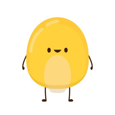 Mısır taşıyıcısı. Mısır karakter tasarımı. Beyaz arka planda mısır. Mısır çekirdeği vektörü.