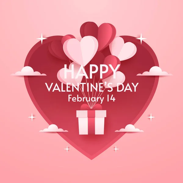 Valentine Day Banner Happy Valentine Day Greeting Card Design Holiday —  Vetores de Stock