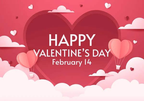 Valentine Day Banner Happy Valentine Day Greeting Card Design Holiday — Wektor stockowy