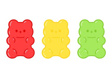 Jöle meyve jelibonu verir. Karakter Illustrator vektör tasarımı.