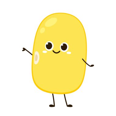 Soya fasulyesi vektörü. Soya fasulyesi karakter tasarımı.