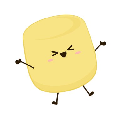 Yellow Marshmallow cartoon. marshmallow character design. Marshmallow vector.