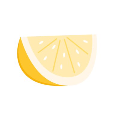Lemon cartoon vector. Lemon on white background. Lemon slice.