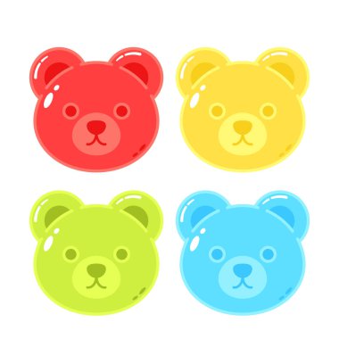 Jöle meyve jelibonu verir. Karakter Illustrator vektör tasarımı.