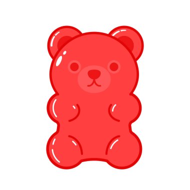 Jöle meyve jelibonu verir. Karakter Illustrator vektör tasarımı.