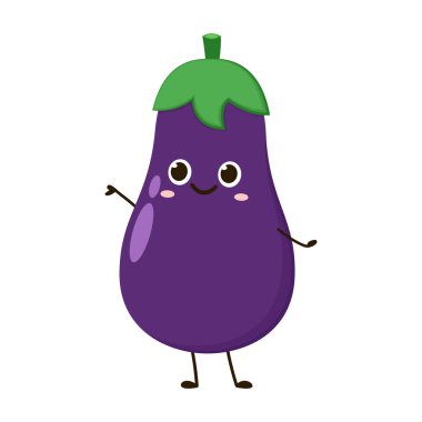 Eggplant character design. Isolated vector vegetable illustration. eggplant with slices flat vector illustration logo icon clipart.