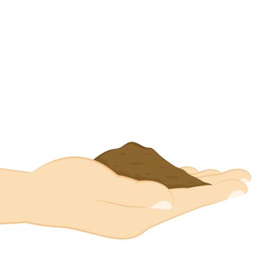 Earth in hand vector on white background. Plant in hand. Vector icon.
