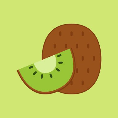 Kiwi icon vector. symbol. logo design. Kiwi vector on green background.